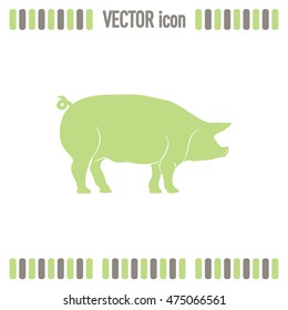 Silhouette of pig Vector illustration