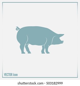 Silhouette of pig Vector illustration