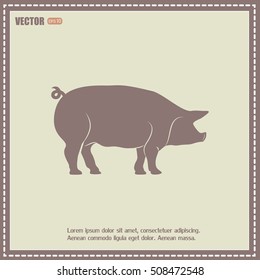 Silhouette of pig Vector illustration