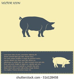 Silhouette of pig Vector illustration
