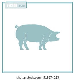 Silhouette of pig Vector illustration