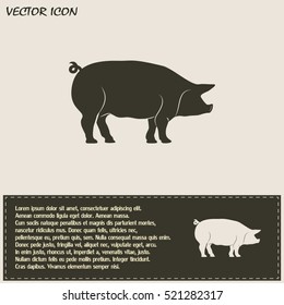 Silhouette of pig Vector illustration