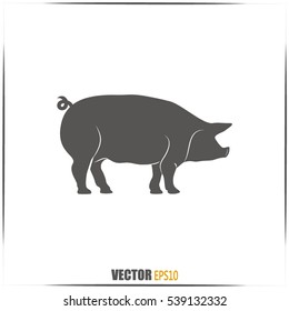 Silhouette of pig Vector illustration