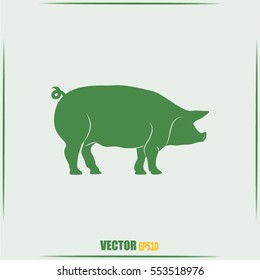 Silhouette of pig Vector illustration