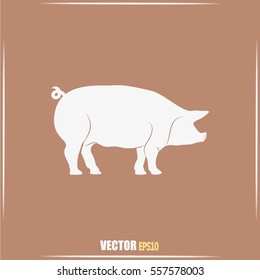 Silhouette of pig Vector illustration