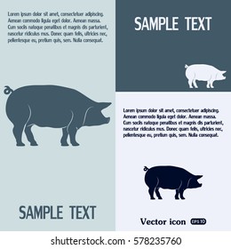 Silhouette of pig Vector illustration