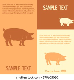 Silhouette of pig Vector illustration