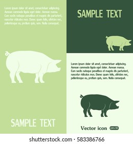 Silhouette of pig Vector illustration