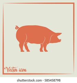 Silhouette of pig Vector illustration