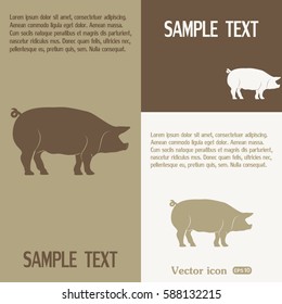 Silhouette of pig Vector illustration
