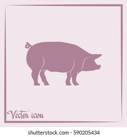 Silhouette of pig Vector illustration