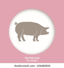 Silhouette of pig Vector illustration