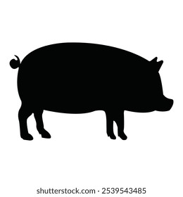 Design de ilustração de vetor de porco de silhueta.