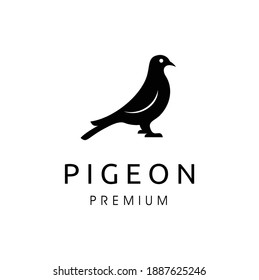 Silhouette Pigeon Vector Flat Illustration, Pigeon Image