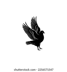 Silhouette pigeon vector illustration design