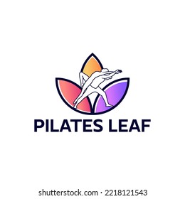 silhouette pilates abstract logo design