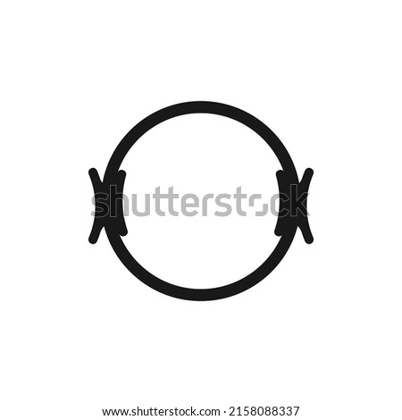 Silhouette pilates dual grip ring icon isolated on white background. Equipment for yoga or fitness. Simple flat design. Vector black illustration.
