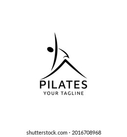 Silhouette Pilates Woman Logo Design