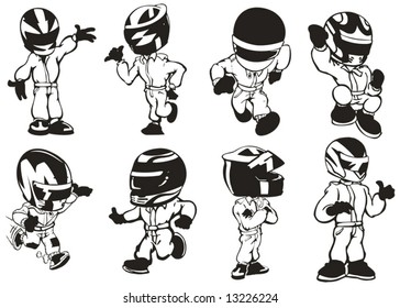 Silhouette of pilot of races.