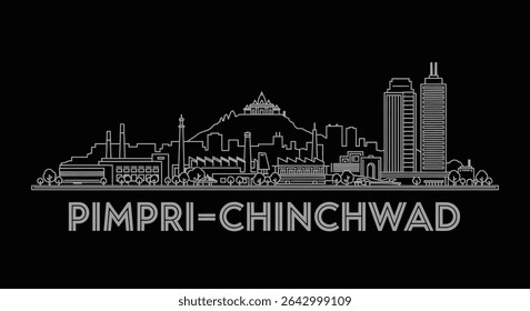 Silhouette of Pimpri-Chinchwad  Cityscape Illustration