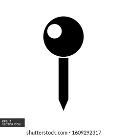 Silhouette Pin icon on a white background. Vector illustration