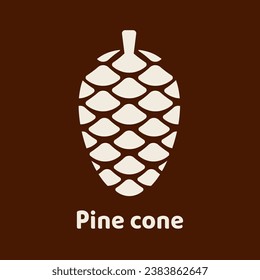 Silhouette of a pine cone. Pinecone logo design.