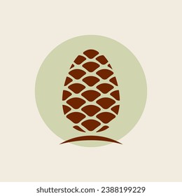 Silhouette of a pine cone. Pinecone logo design.