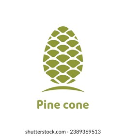 Silhouette of a pine cone. Pinecone logo design.