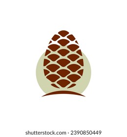 Silhouette of a pine cone. Pinecone logo design.