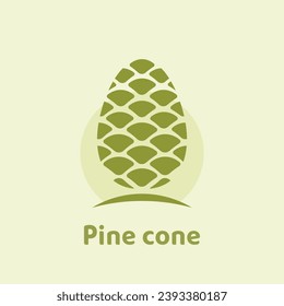 Silhouette de un cono de pino. Diseño del logo de la pinecona.