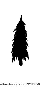 Silhouette of pine tree. Hand made.