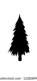 Silhouette of pine tree. Hand made.