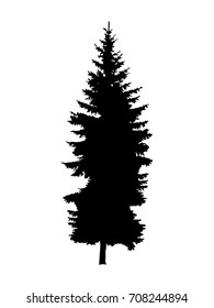 Silhouette of pine tree. Hand made.