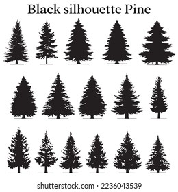 Silhouette of pine trees, Silhouettes of Christmas trees, various Christmas tree silhouette, 