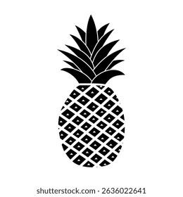 Silhouette Pineapple Tropical Fruit symbol or logo simple line and shape style. symbol of food, sweet, exotic and summer, vitamin, healthy. Modern vector icon design illustration.