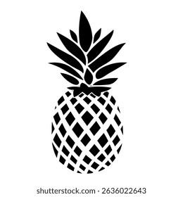 Silhouette Pineapple Tropical Fruit symbol or logo simple line and shape style. symbol of food, sweet, exotic and summer, vitamin, healthy. Modern vector icon design illustration.