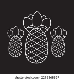 Silhouette of pineapple vector illustration isolated
