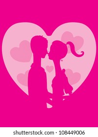 Silhouette Pink Embrace