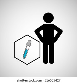 silhouette  with pipette laboratory vector illusration eps 10