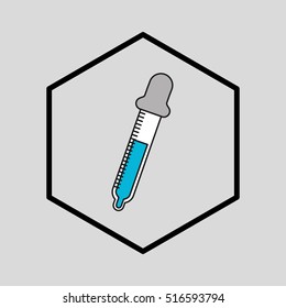 silhouette  with pipette laboratory vector illusration eps 10