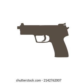 the silhouette of a pistol. simple vector illustration