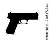 Silhouette of a pistol - vector illustration
