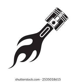 Silhouette of a Piston icon logo