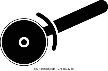 Silhouette of Pizza Cutter Kitchen Tool