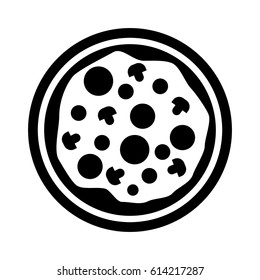 Silhouette of a pizza. Isolated on white