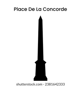 Silhouette of place de la Concorde in black isolated on a white background, vector illustration