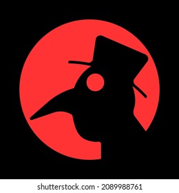 The silhouette of the plague doctor's head. Vector illustration.