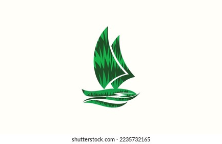 silhouette plane and grass logo