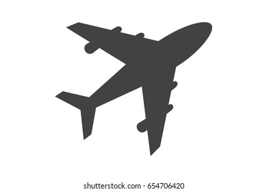 Silhouette plane icon vector