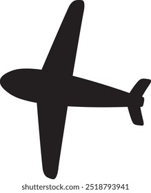 Silhouette Plane Icon Vector Illustration